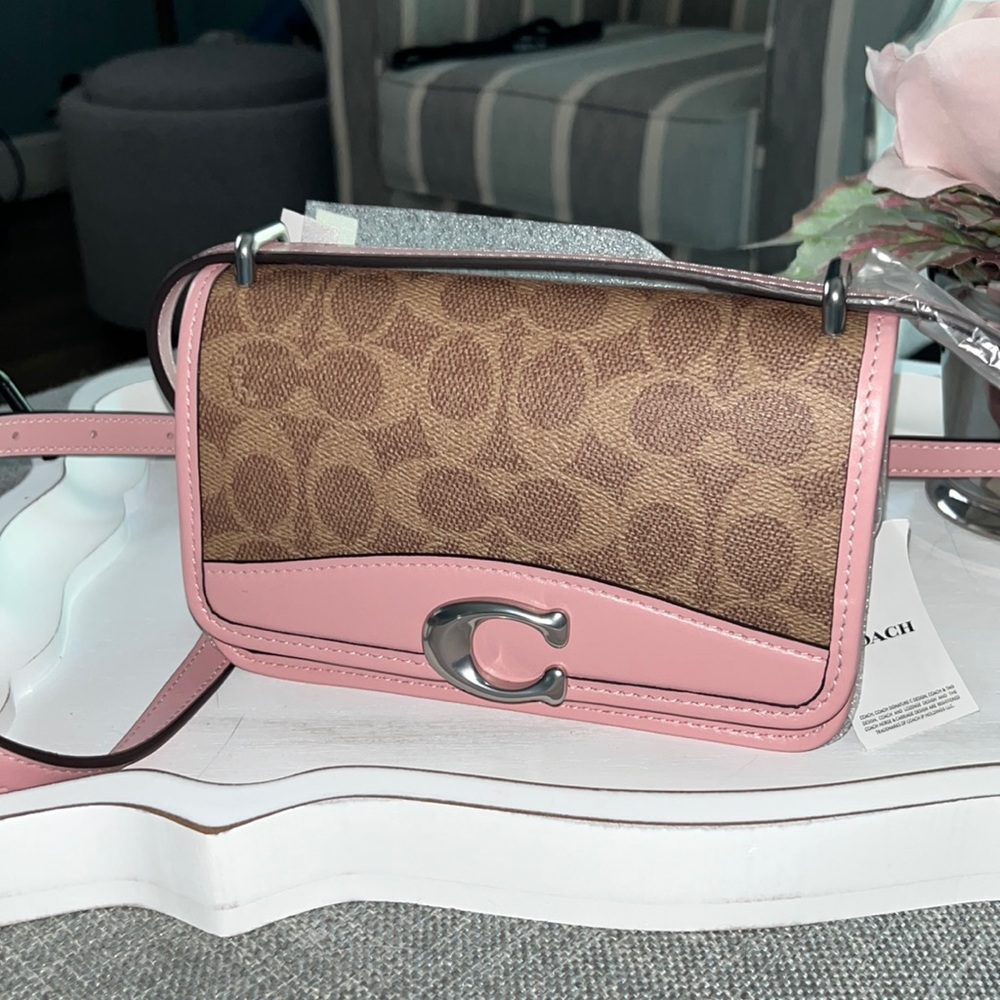 New Coach Bandit Crossbody in Colorblock Signature Canvas and Leather.